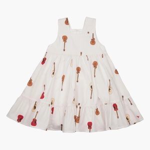 Pink Chicken Wren Girls Dress In Vintage Guitars